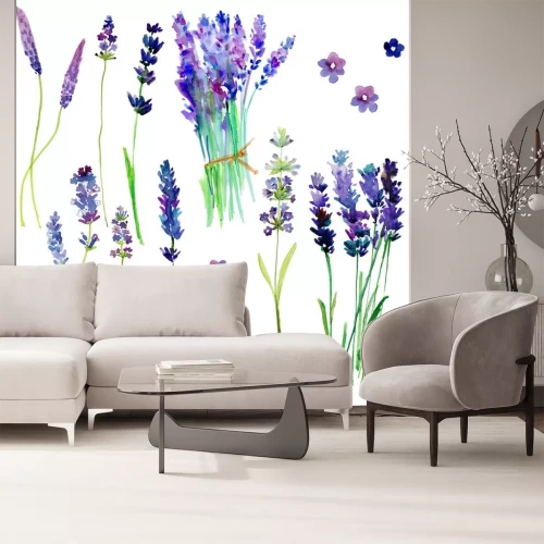 Sticker Uitstekende lavendel die op witte achtergrond wordt geïsoleerd