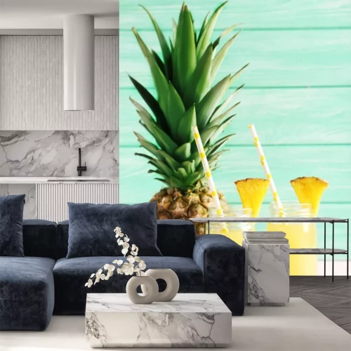 Sticker Zoete ananasdrankjes in potjes