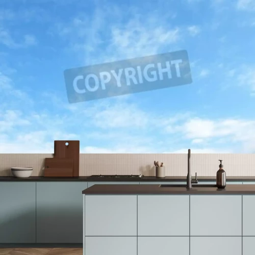 Fotobehang Blauw landschap op een zomerse dag