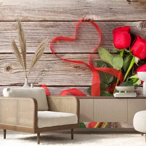 Sticker Drie rozen met een lint