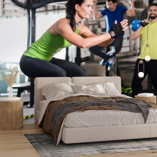 Sticker Gruppe Männer und Frau beim functionele training im Fitnessstudio