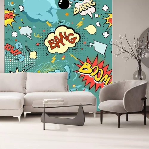 Fotobehang Pop-art tekstballonnen en sterren