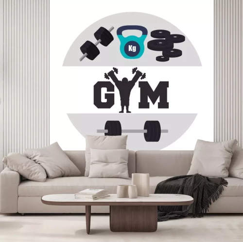 Sticker Gym en fitness iconen ontwerp