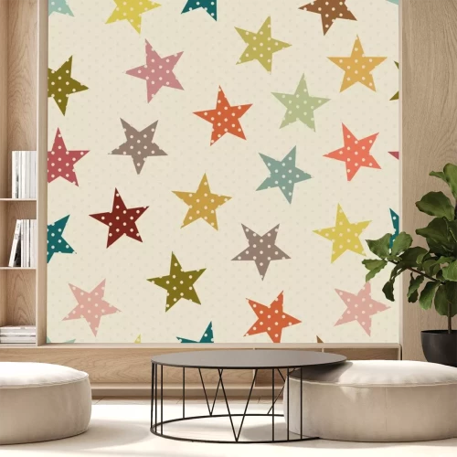 Sticker Naadloos patroon met kleurrijke ster