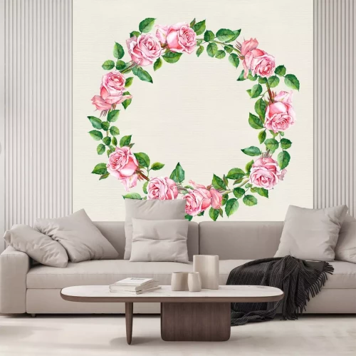 Sticker Rose bloem krans