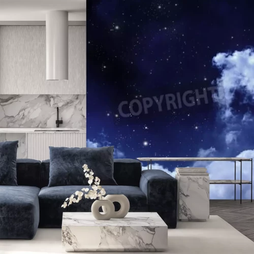 Fotobehang Sterrenhemel met wolken