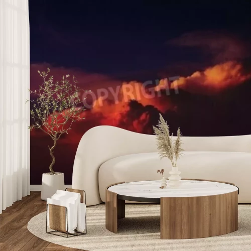 Fotobehang Landschap in oranje tinten