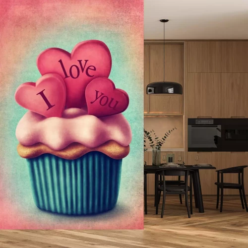 Sticker Illustratie van cup cake