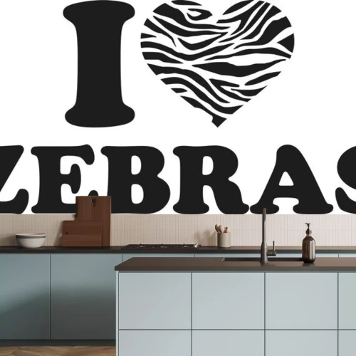 Sticker Ik houd van zebras