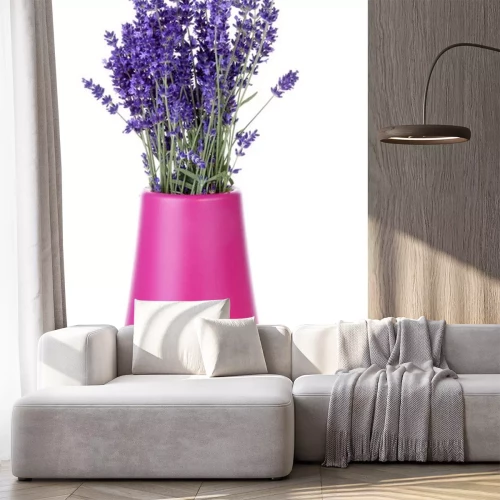 Sticker Lavendel in een roze vaas