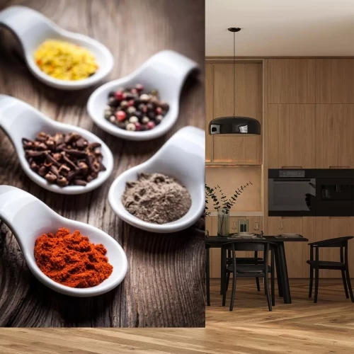 Sticker Droge kruiden in lepel.