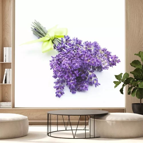 Sticker Lavendel met geel lint