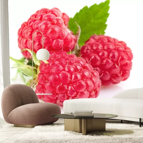 Sticker Vers geplukte frambozen met levendige kleuren