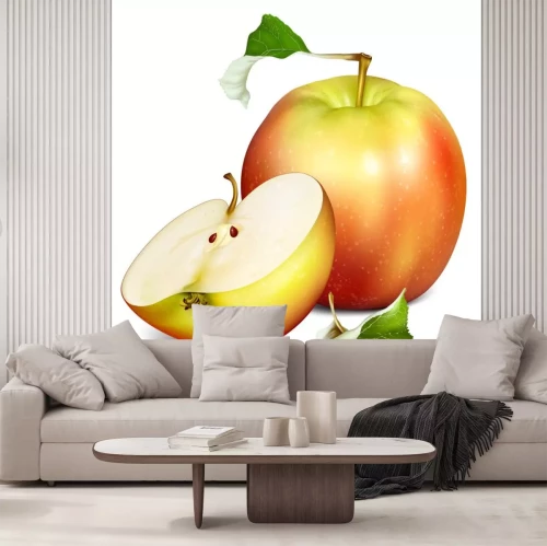 Sticker Apple hele en halve realistische afbeeldingen