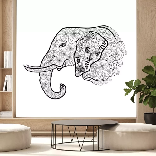 Sticker Hoofd van de olifant doodle