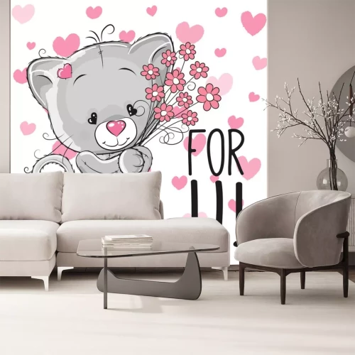 Sticker Een babykat met een hartvormige neus