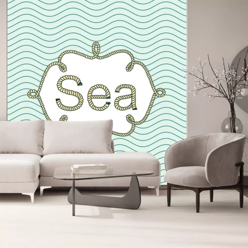 Sticker Sea vintage banner met plaats voor uw tekst. retrobehang