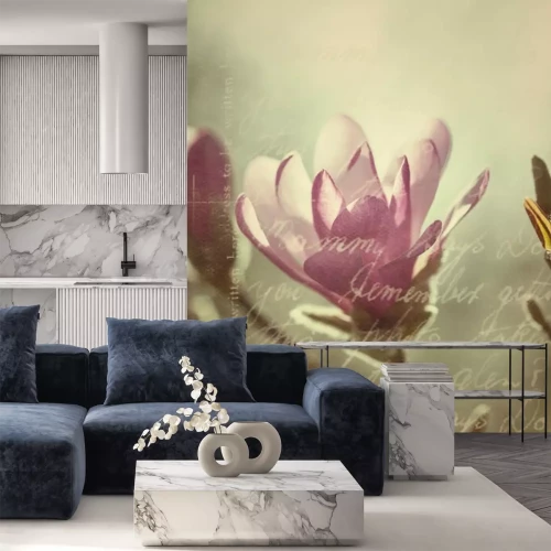 Sticker Magnolia in een retro foto