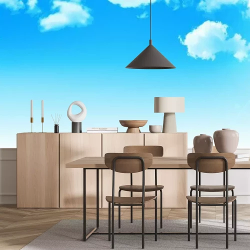 Fotobehang Blauw panorama op een zomerse dag