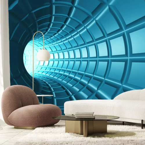 Fotobehang Abstracte digitale mesh-tunnel