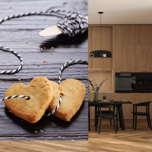 Sticker Heart shaped suikerkoekjes vastgebonden met touw.