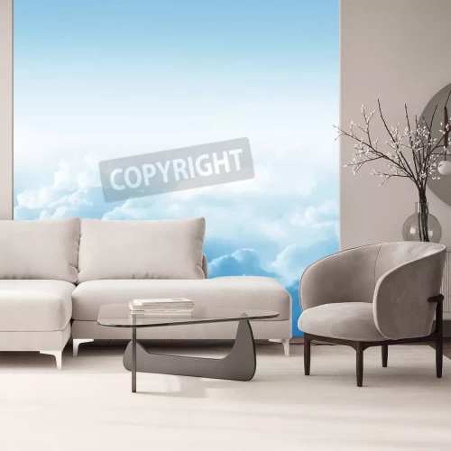 Fotobehang Blauwe lucht en wolken