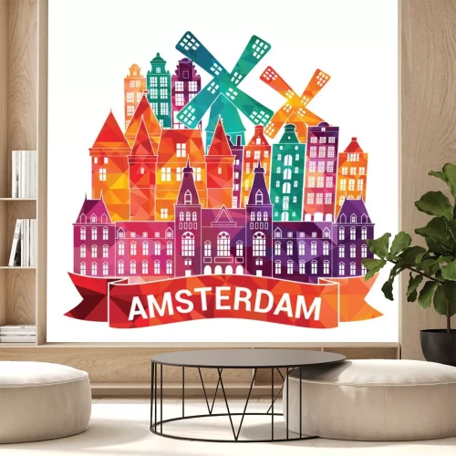 Sticker Amsterdam. vector illustratie