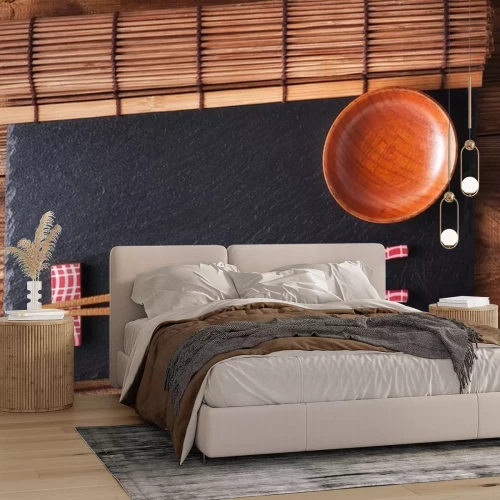 Sticker Twee eetstokjes, achtergrond voor het menu