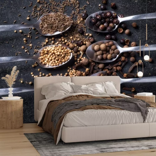 Sticker Specerijen sextet, kruiden en lepels