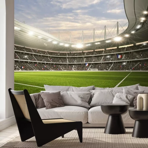 Fotobehang Het interieur van het stadion bij schemering