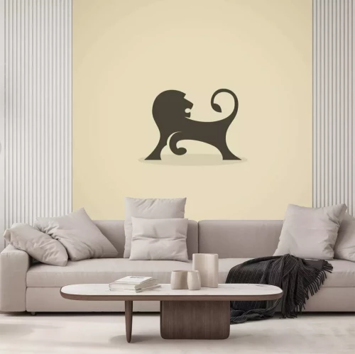 Sticker Leeuwensilhouet van een leeuw met een opgeheven pootgrafiek