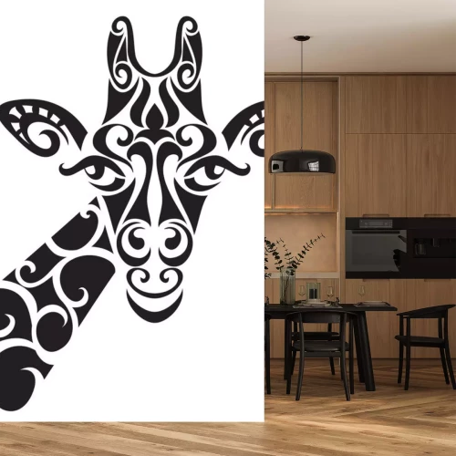 Sticker Decoratieve versiering giraffe silhouet.