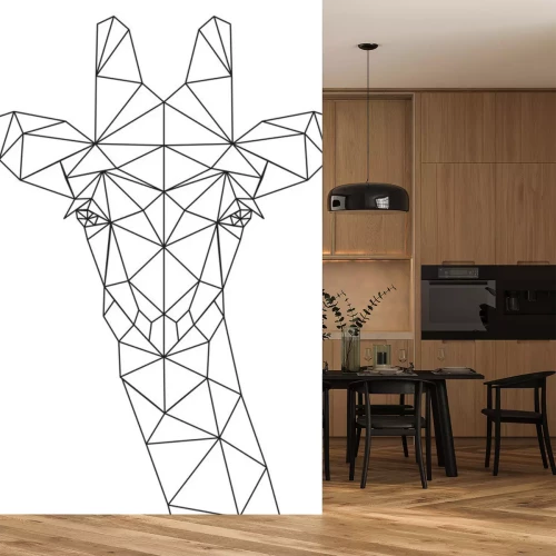 Sticker Decoratieve veelhoekige giraffe silhouet.