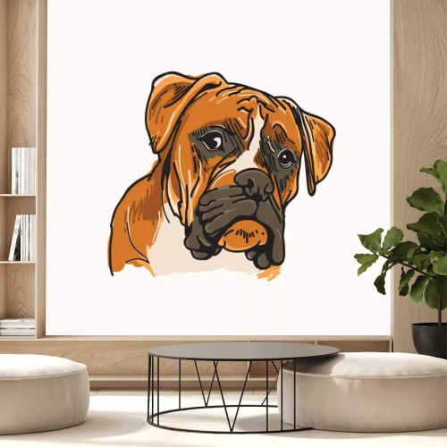 Sticker Hond van de bokser Vector Illustration