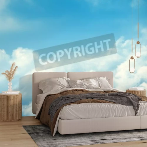 Fotobehang Lucht met lichte wolken