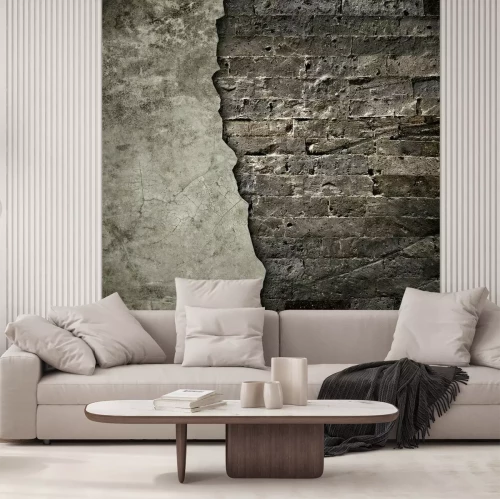 Fotobehang Oude bruine bakstenen muur