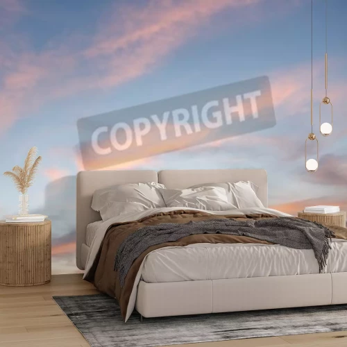 Fotobehang Pastelkleurige lucht bij zonsondergang