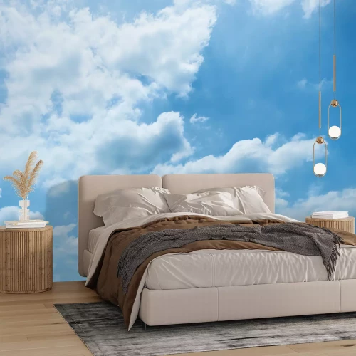 Fotobehang Lucht met witte wolkjes