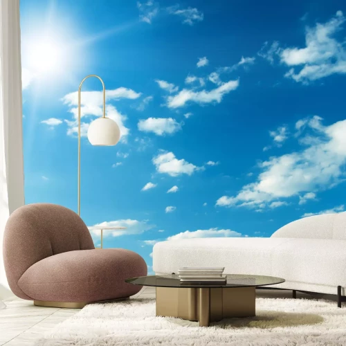 Fotobehang Lucht met zomerse wolken