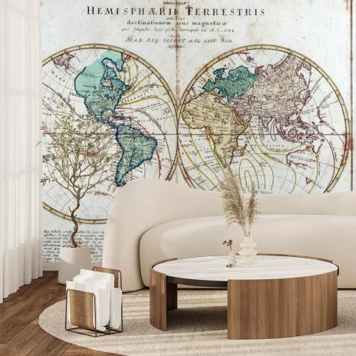 Fotobehang Oude vintage wereldkaart