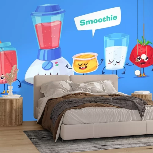 Sticker Set van ontbijt karakters. Vector leuke cartoons