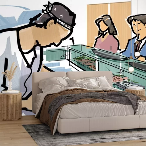 Sticker 寿司 屋 の カ ウ ン タ ー