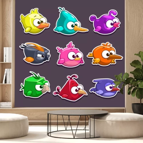 Sticker Grappige cartoon vogels stickers