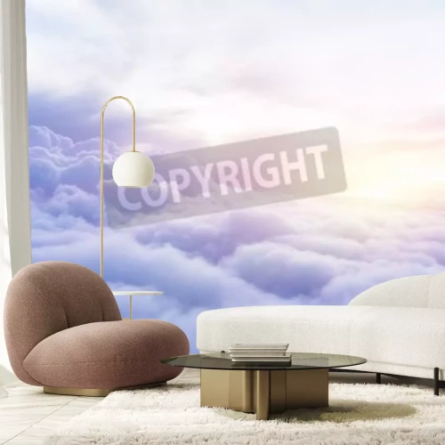 Fotobehang Lucht met pastelkleurige wolken