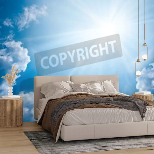 Fotobehang Lucht met verspreide zonnestralen