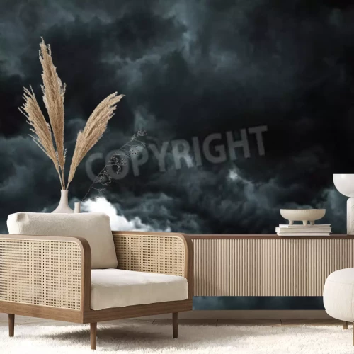 Fotobehang Donkere stormachtige lucht