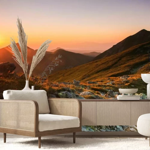 Fotobehang Zonsondergang in het Tatragebergte