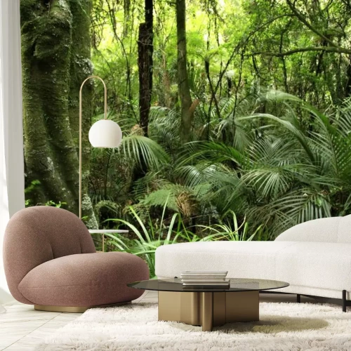 Fotobehang Groene vegetatie in een tropisch boslandschap