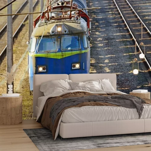 Fotobehang Trein op de rails