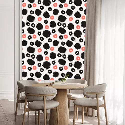 Behang Dessin in stippen en cirkels